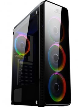 Power Boost VK-G3904S USB3.0 Full Siyah Arcylic Halo Rainbow RGB Fan Kasa